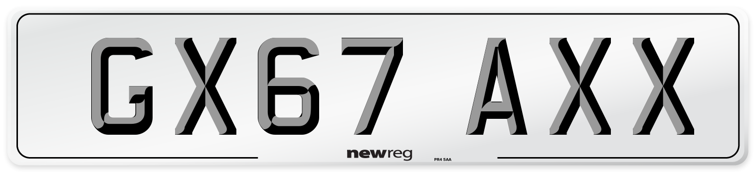 GX67 AXX Number Plate from New Reg